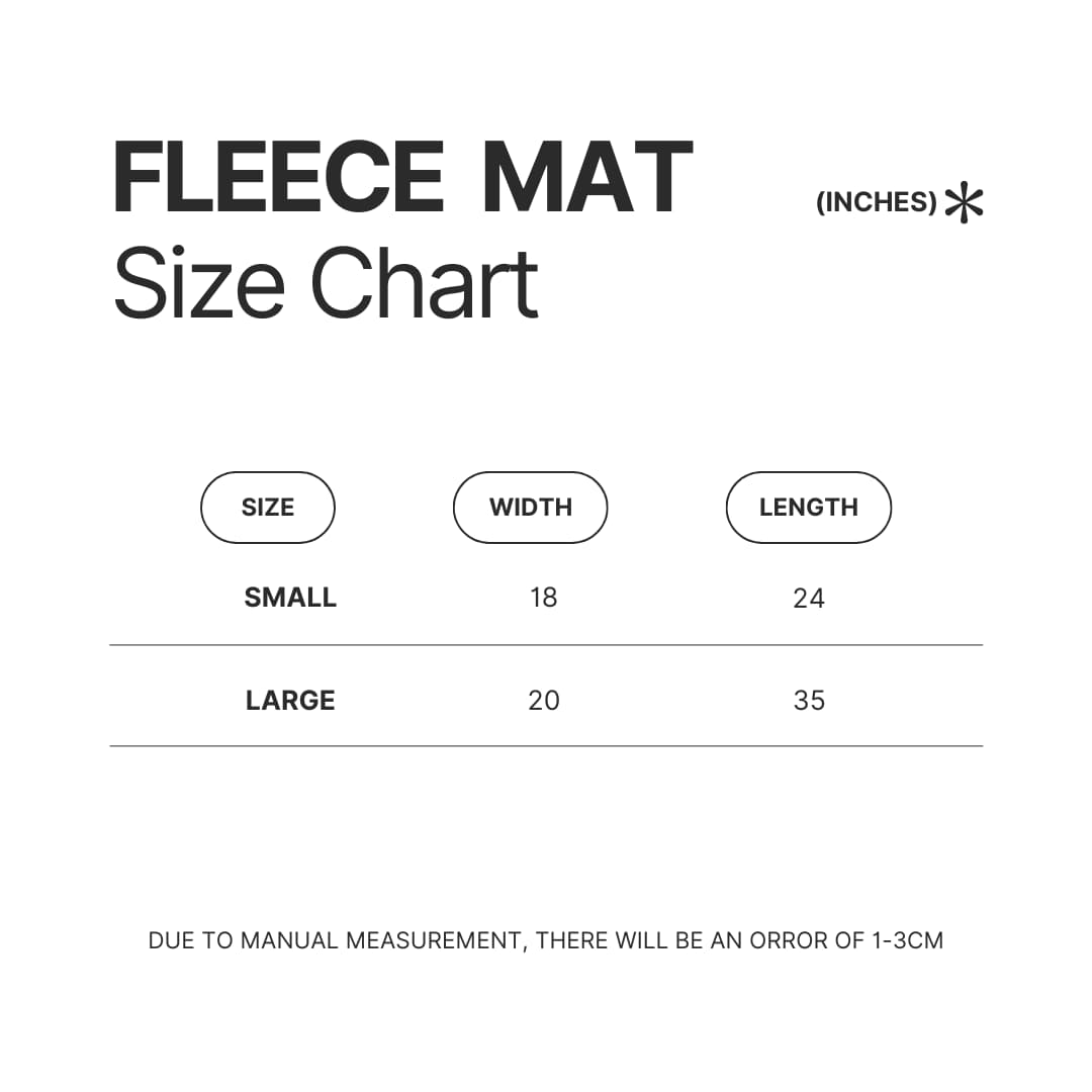 Fleece Mat Size Chart - Popeye Merch