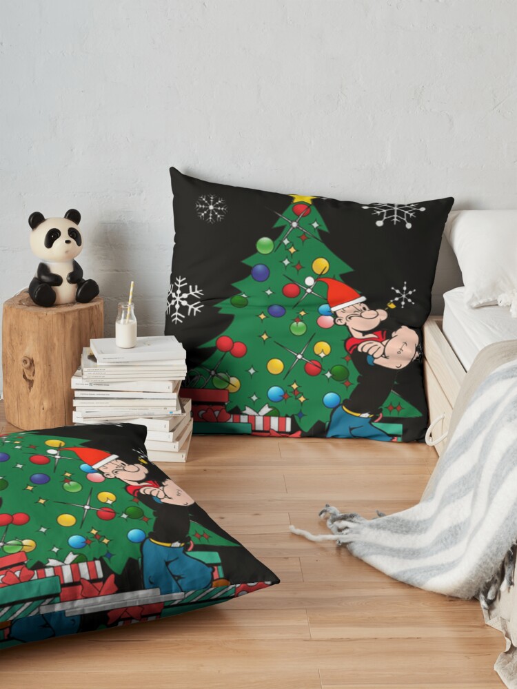 Merry Christmas Popeye Throw Pillow - Image 2