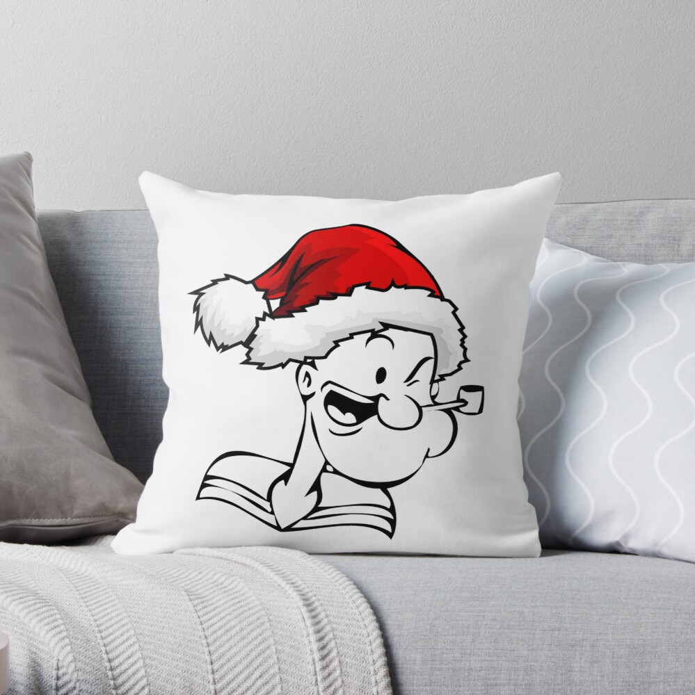 Popeye Christmas Throw Pillow