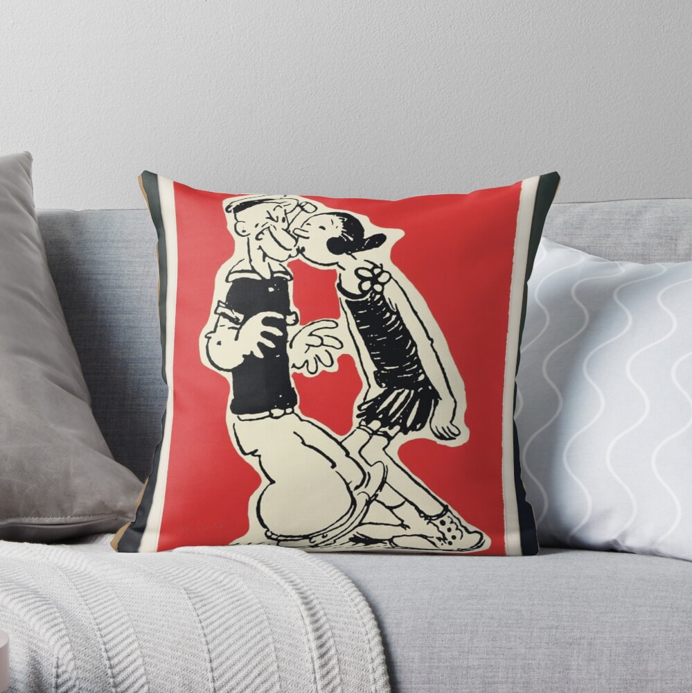 Popeye And Olivia Throw Pillow